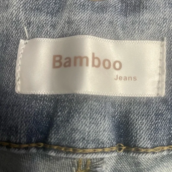 BAMBOO Blue Slim Straight Jeans with Vintage-Inspired Wash - Picture 3 of 8